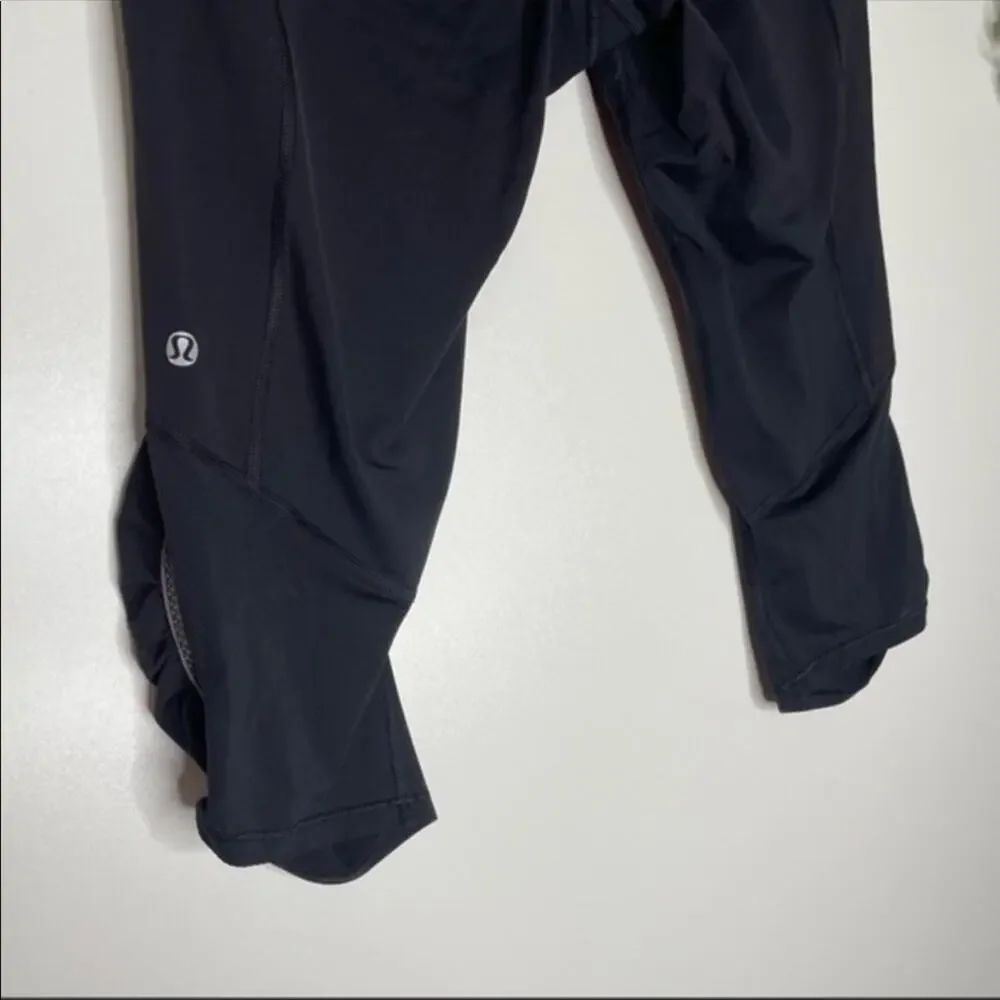Lululemon Run For Your Life Black Crop Leggings Size 8